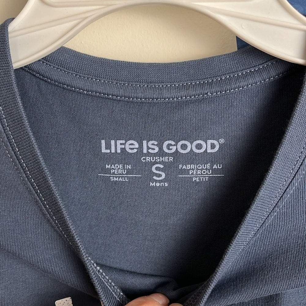 Life Is Good Men's T Shirt Blue "Shell Yeah" Turtle Screen Print 100% Cotton - Picture 4 of 7